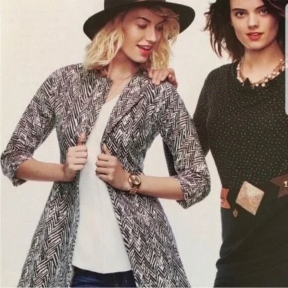 CABI 3034 Zig Zag Ponte Knit Jacket Coat size Small - Picture 2 of 6